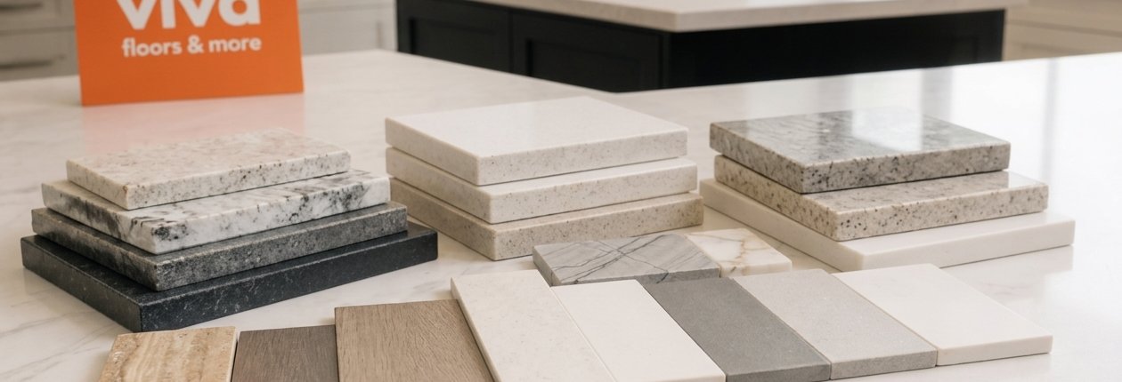 Quartz and granite kitchen countertop options